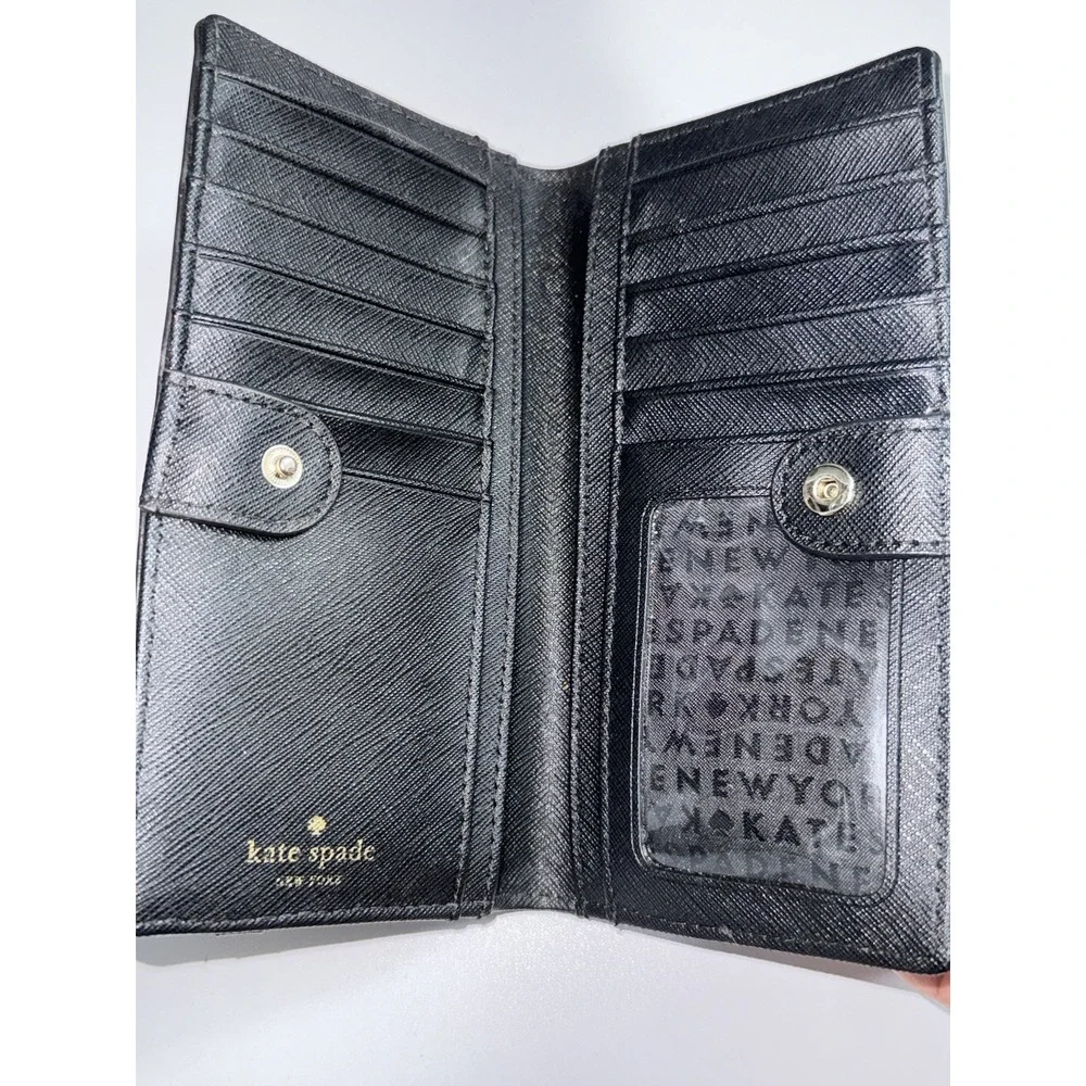 Kate Spade New York 250754 Womens Laurel Way Jeweled Clutch Wallet Black Bling R